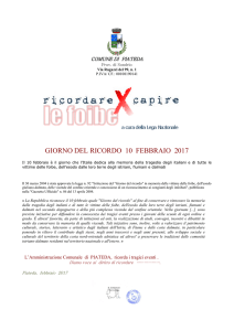 GIORNO DEL RICORDO 10 FEBBRAIO 2017
