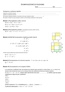 SCOMPOSIZIONE DI POLINOMI