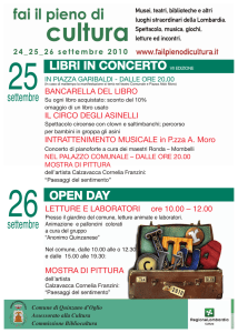 LIBRI IN CONCERTO VII EDIZIONE OPEN DAY settembre settembre