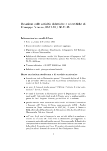 curriculum - Dipartimento di Ingegneria dell`informazione e scienze