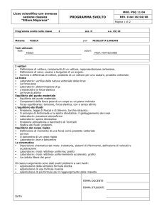 Programma svolto nella classe