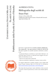 Bibliografia degli scritti di Enzo Paci