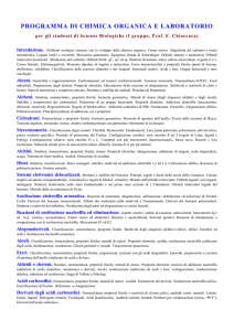 programma di chimica organica e laboratorio