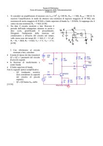 1. Si consideri un amplificatore di tensione con A v0=104, fp=100 Hz