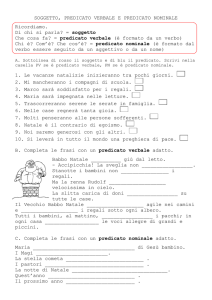 SOGGETTO, PREDICATO VERBALE E