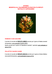 avviso: modifica al calendario di raccolta rifiuti natale e capodanno
