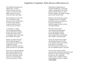 Guglielmo d`Aquitania, Nella dolcezza della primavera