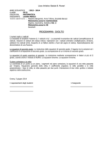 programma svolto - Liceo Artistico "Bruno Munari"