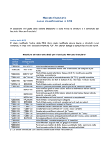 Mercato finanziario nuova classificazione in BDS