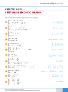 Esercizi di Algebra: Sistemi di Secondo Grado