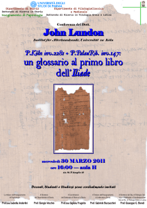 un glossario al primo libro dell`Iliade