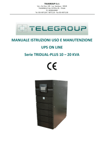 MANUALE ISTRUZIONI USO E MANUTENZIONE UPS ON LINE