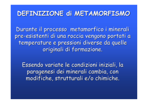DEFINIZIONE di METAMORFISMO
