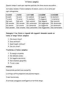 Il futuro semplice Questo tempo è usato per esprime qualcosa che