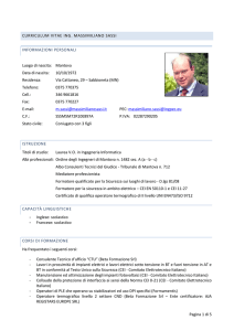 Pagina 1 di 5 CURRICULUM VITAE ING. MASSIMILIANO SASSI
