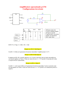 Amplificatore operazionale µA741 Configurazione invertente