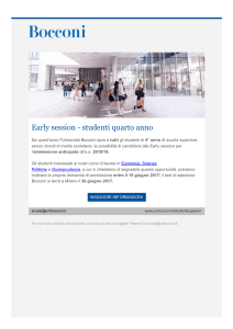 Universita` Bocconi di Milano - Early session a.a. - Carducci
