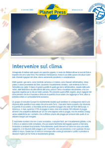 Intervenire sul clima