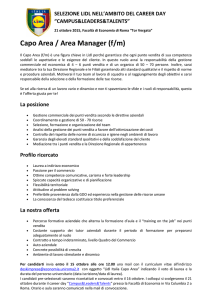 Capo Area / Area Manager (f/m)
