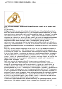 il matrimonio indissolubile come libera scelta