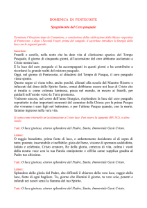 DOMENICA DI PENTECOSTE Spegnimento del