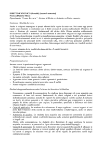 Diritto canonico - Giurisprudenza Unimi