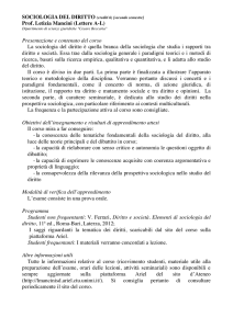 Sociologia del diritto AL prof.ssa Letizia Mancini
