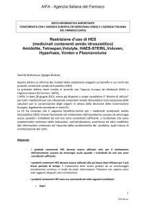 Medicinali Contenenti Amido Idrossietilico