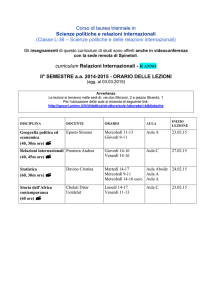 orario II semestre - Scienze politiche, della comunicazione e delle