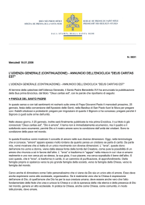 l`udienza generale (continuazione) - annuncio dell