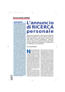 L`annuncio di RICERCA personale