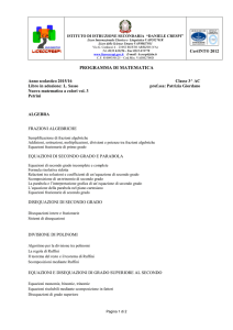 PROGRAMMA DI MATEMATICA