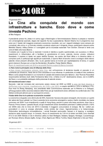 La Cina alla conquista del mondo con infrastrutture e banche. Ecco