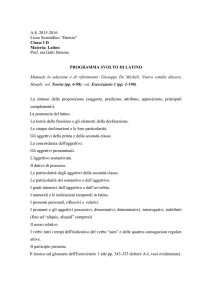 A.S. 2015-2016 Liceo Scientifico “Darwin” Classe I D Materia: Latino