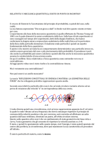 RELATIVITA` E MECCANICA QUANTISTICA