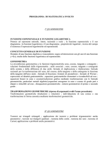 PROGRAMMA DI MATEMATICA SVOLTO I° QUADRIMESTRE
