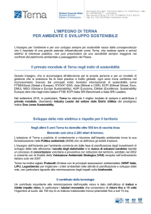 L`IMPEGNO DI TERNA PER AMBIENTE E SVILUPPO SOSTENIBILE