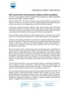 SIFI in prima linea nel promuovere l`igiene oculare