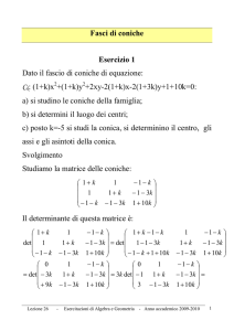 Fasci di coniche Esercizio 1 Dato il fascio di