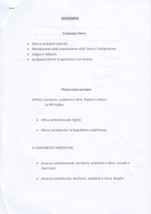GEOGRAFIA I Paesi extra europei AFRICA: territorio, ambienti e