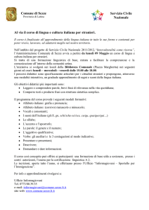 Al via il corso di lingua e cultura italiana per