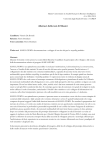 Abstract della tesi di Master