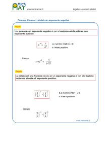 Potenza di numeri relativi con esponente negativo