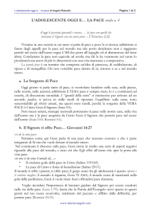 L`ADOLESCENTE OGGI E… LA PACE studio n. 4 a. La Sorgente di