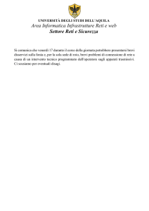 Area Informatica Infrastrutture Reti e web Settore Reti e Sicurezza