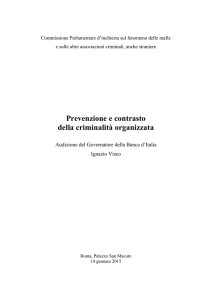 Prevenzione e contrasto della criminalità organizzata