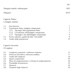 L`indagine statistica` 1.1. Introduzione 1 1.2. Popolazione finita