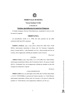 TRIBUNALE DI ROMA Terza Sezione Civile