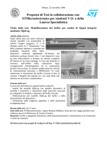 Proposta di Tesi in collaborazione con