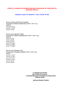 (EDIZIONE SERALE) Calendario lezioni II Semestre: orario